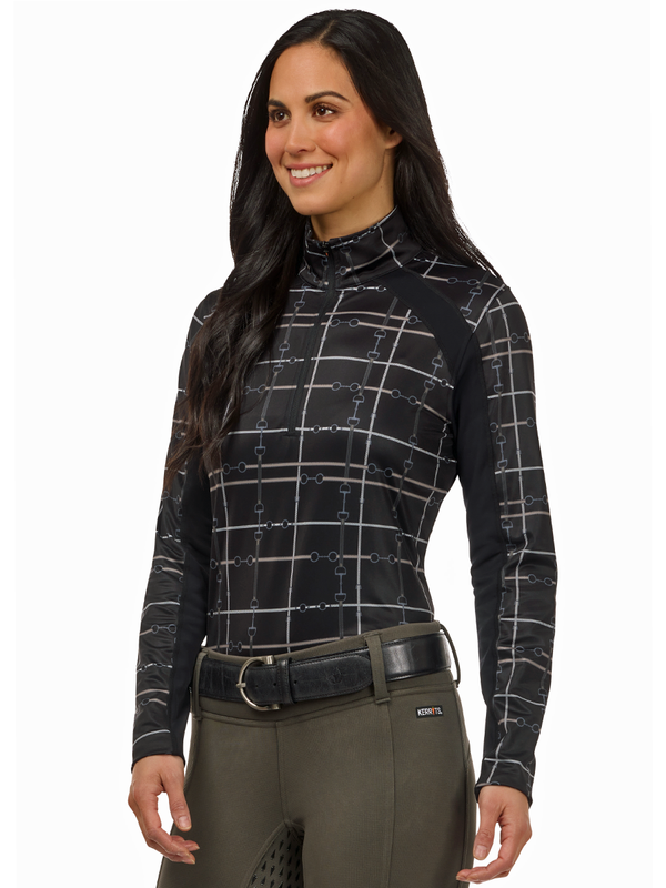 Kerrits Women's First Level Quarter Zip Stretch Fleece Tech Top - Print
