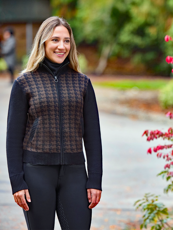 Kerrits Women's EQ Houndstooth Full Zip Sweater
