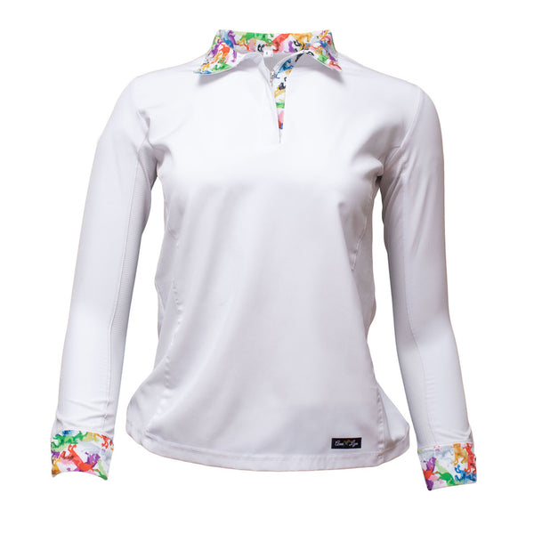 Anni Lyn Sportswear Women's Ventilated Long Sleeve Show Shirt - Vibrant Front
