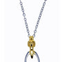 AWST International Two-Tone Rhodium Stirrup Necklace